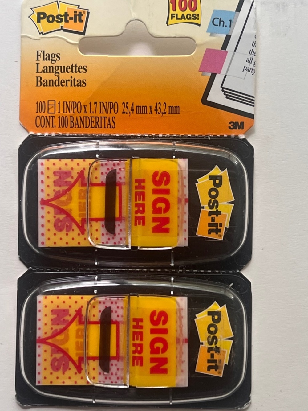 POST-IT by 3M Office Supplies - SIGN HERE 100 Flags in Dispensers BRAND NEW